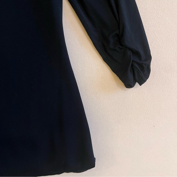 Joseph Ribkoff VTG Black Draped Front Top 3/4 Sleeves size 8 Made in USA - Picture 10 of 13